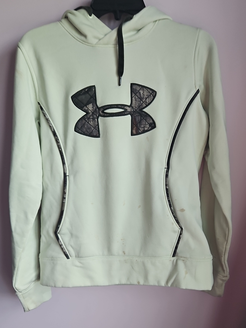 Under Armour Women's Hooded Pullover - Pale Green with Black Logo